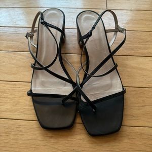 Anthropology strappy kitten heels